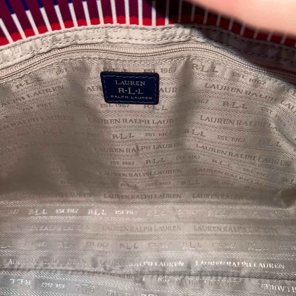 LAUREN RALPH LAUREN Geometric Print Satchel Crossbody Bag Purse